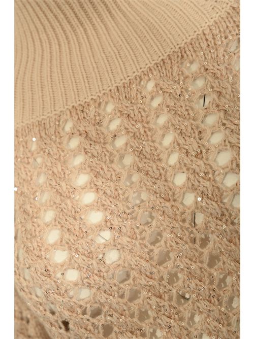 Maglia a trecce in misto lana e cashmere con paillettes D. Exterior | 611814TALC